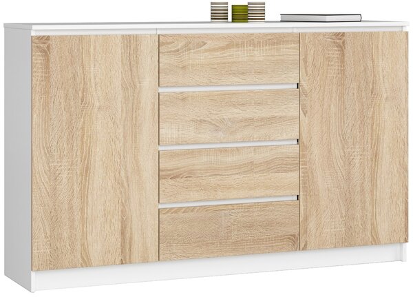 Ak furniture Komoda Tove K 160 cm bílá/dub sonoma