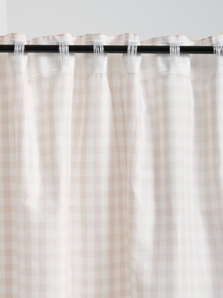 Sinsay - Curtain on tape with check pattern - béžová