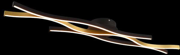 Trio 641210308 LED přisazené stropní svítidlo Blaze 1x35W | 4300lm | 2300K+3000K+4000K - 3 fázové stmívání, DIP Switch, černá, mosaz