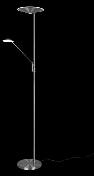 Trio 425610207 LED stojací svítidlo Brantford 1x30W+6,5W | 3500lm+650lm | 2700K+3000K+4000K - stmívatelné, oddělené vypínače, paměťová funkce, nikl