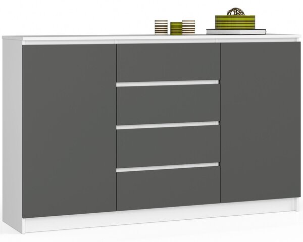 Ak furniture Komoda TOVE K 160 cm bílá/grafit
