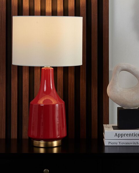 Stolní lampa TRIVERSA Keramika Červená