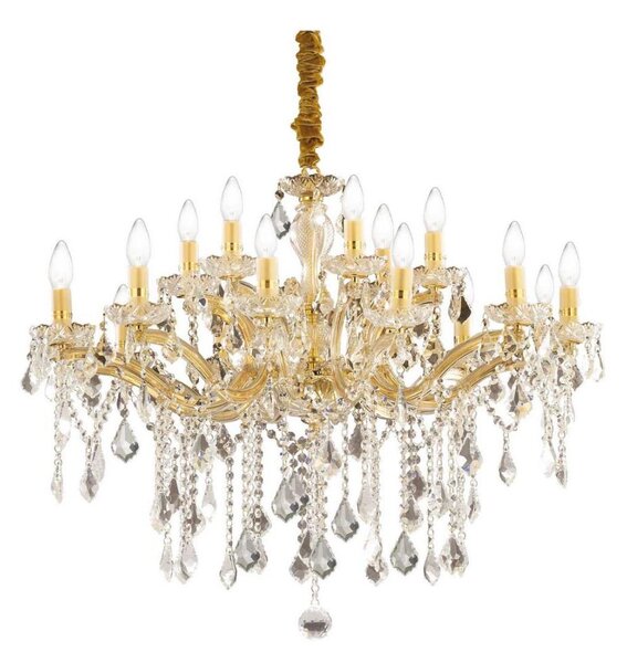 Ideal Lux - Křišťálový lustr na řetězu FLORIAN 18xE14/40W/230V pr. 86 cm zlatá