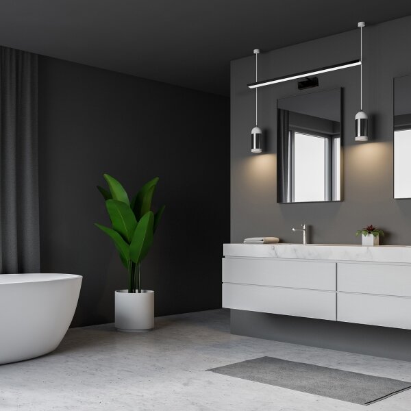 LED Koupelnové osvětlení zrcadla SHINE BLACK LED/15W/230V 80 cm IP44 černá