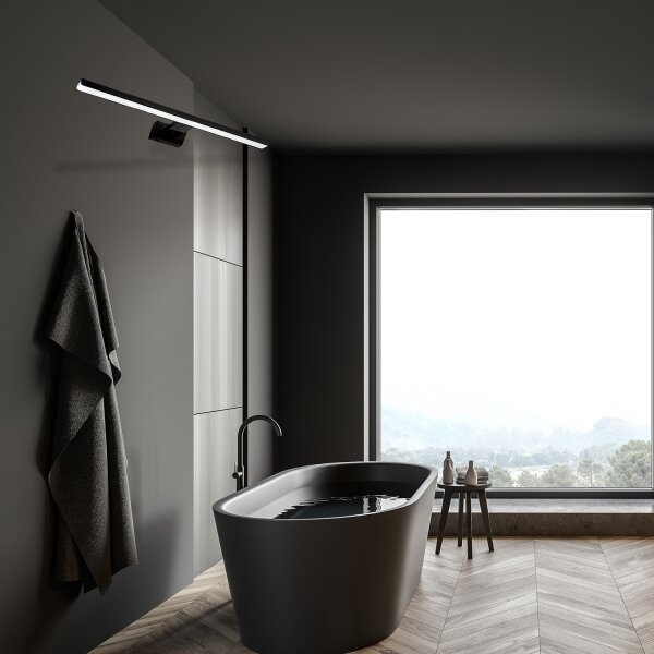 LED Koupelnové osvětlení zrcadla SHINE BLACK LED/15W/230V 80 cm IP44 černá