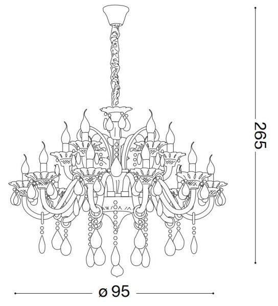 Ideal Lux - Křišťálový lustr na řetězu COLOSSAL 15xE14/40W/230V pr. 95 cm šedá