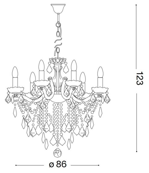 Ideal Lux - Křišťálový lustr na řetězu FLORIAN 18xE14/40W/230V pr. 86 cm zlatá