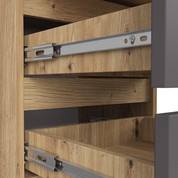 Ak furniture Komoda CL6 40 cm dub artisan/grafitově šedá