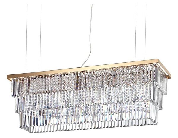 Ideal Lux - Křišťálový lustr na lanku MARTINEZ 8xE14/40W/230V zlatá