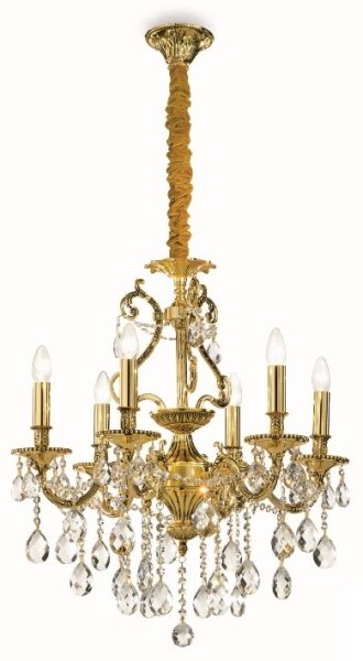 Ideal Lux - Křišťálový lustr na řetězu GIOCONDA 6xE14/40W/230V pr. 62 cm zlatá