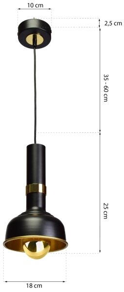 Lustr na lanku MARGO 1xE27/5,5W/230V