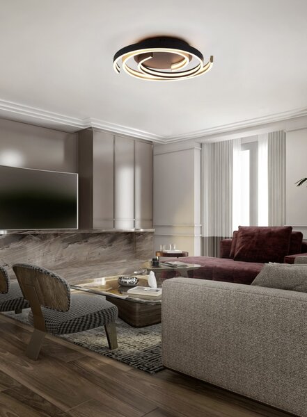 Trio 641910208 LED stropní svítidlo Caya 1x58W | 6800lm | 2300K+3000K+4000K - DIP Switch, 3 fázové stmívaní, mosaz