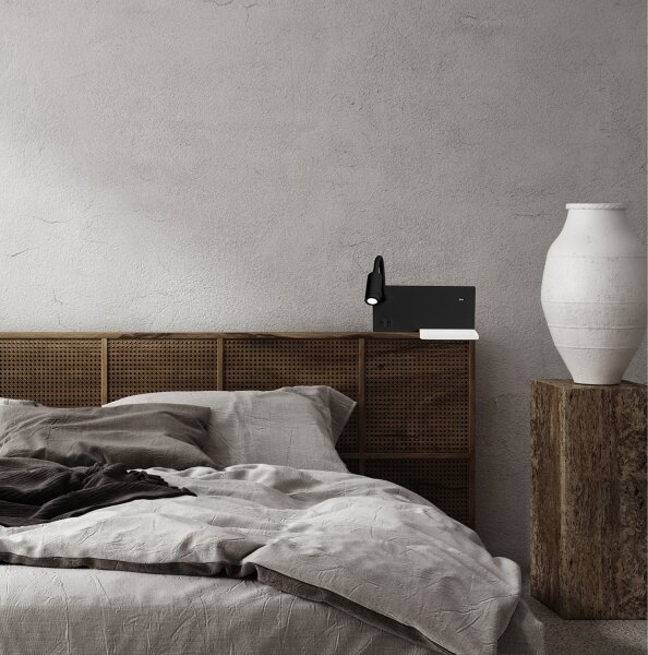LED Nástěnné svítidlo SHELF LED/4W+LED/5W+LED/2W/230V černá