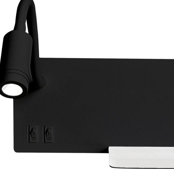 LED Nástěnné svítidlo SHELF LED/4W+LED/5W+LED/2W/230V černá