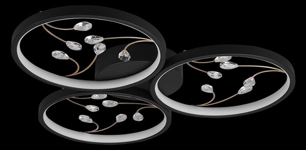 Trio 642110332 LED přisazené stropní svítidlo Groovy 1x30W | 3600lm | 3000K - 3 fázové stmívání, černá