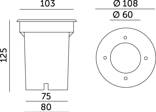 Venkovní zápustné svítidlo ENTRADA2 1xGU10/50W/230V IP65