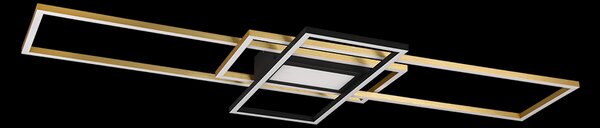 Trio 620010408 LED přisazené stropní svítidlo Irvine 1x60W | 7100lm | 3000K-6500K - stmívatelné, paměťová funkce, noční režim, dálkové ovládání, mosaz