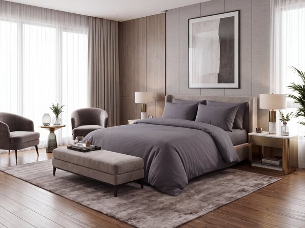 Bavlněné povlečení DENYX BLEND šedé hotelová kapsa Rozměr povlečení: 70 x 90 cm | 140 x 200 cm