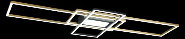 Trio 620010408 LED přisazené stropní svítidlo Irvine 1x60W | 7100lm | 3000K-6500K - stmívatelné, paměťová funkce, noční režim, dálkové ovládání, mosaz