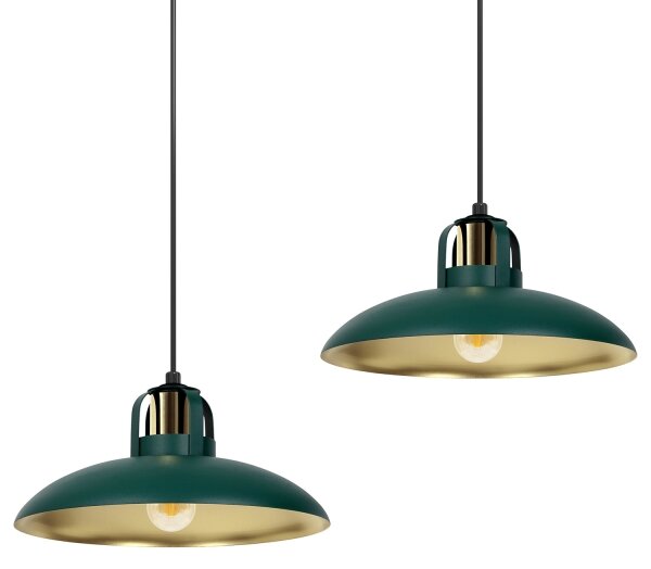 Lustr na lanku FELIX 2xE27/60W/230V zelená