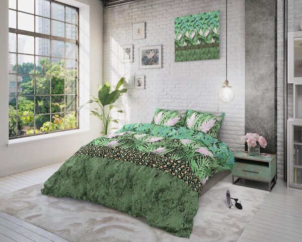 Bavlněné povlečení 140x220cm Future Jungle Green