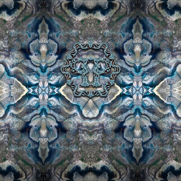 Šedo-modrá abstraktní obrazová vliesová tapeta Z80075 Philipp Plein, Zambaiti Parati