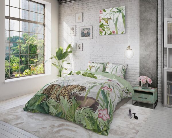 Bavlněné povlečení 200x220 Exotic Tiger Green