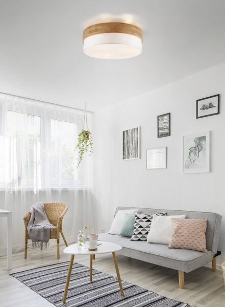 Trio 611500301 přisazené stropní svítidlo Seasons 3x40W | E27 - bílá, dřevo