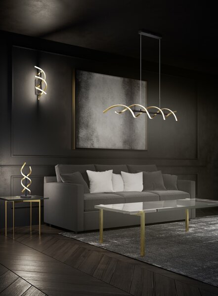 Trio 241810208 LED nástěnné svítidlo Sequence 1x22W | 2800lm | 2300K+3000K+4000K - DIP Switch, 3 fázové stmívání, mosaz