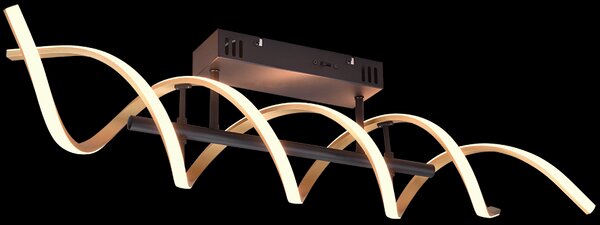 Trio 641810208 LED přisazené stropní svítidlo Sequence 1x41W | 5000lm | 2300K+3000K+4000K - DIP Switch, 3 fázové stmívání, černá, mosaz