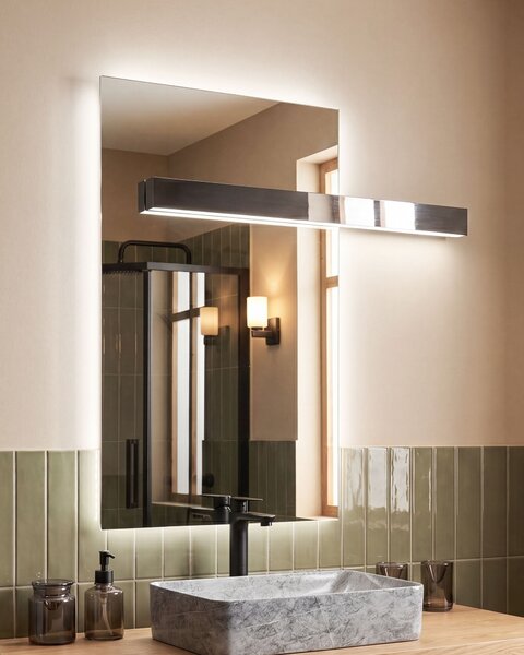 LED koupelnové zrcadlo MAUX 83 cm 100 cm Stříbrná