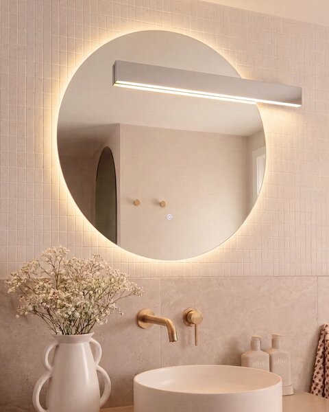 LED koupelnové zrcadlo ANOST 107 cm 90 cm Stříbrná