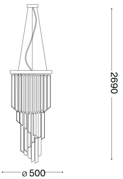 Ideal Lux - Křišťálový lustr na lanku CARLTON 12xE14/40W/230V pr. 50 cm chrom