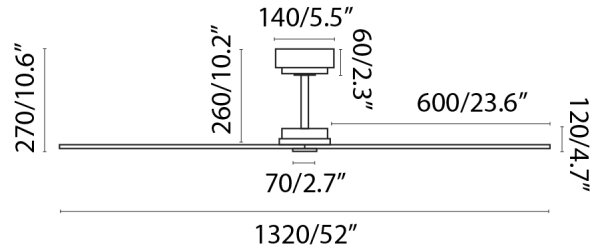 FARO 34100 - Stropní ventilátor MILOS černá + dálkové ovládání