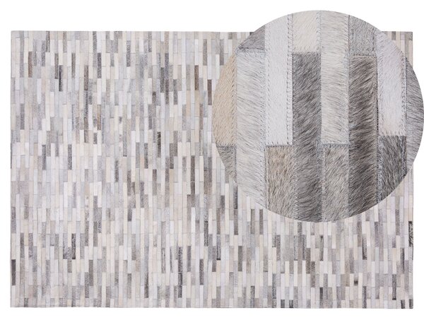 Koberec AHILLI Šedá 140 x 200 cm Kůže