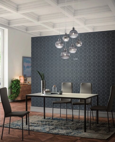Redo 01-2069 - Lustr na lanku PLUMEN 6xE14/42W/230V šedá