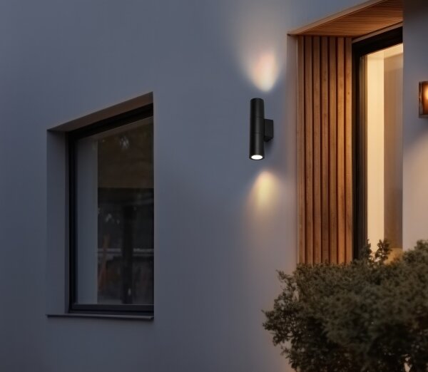Venkovní nástěnné svítidlo 2xGU10/35W/230V IP54 kulatý černá