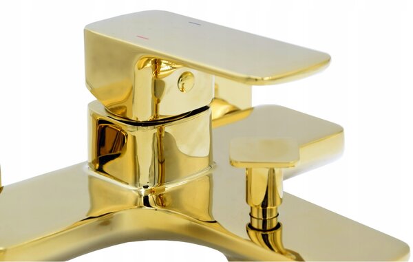 Gamma Cubic, nástěnná vanová baterie, zlatá lesklá, GMA-BCCW-TG