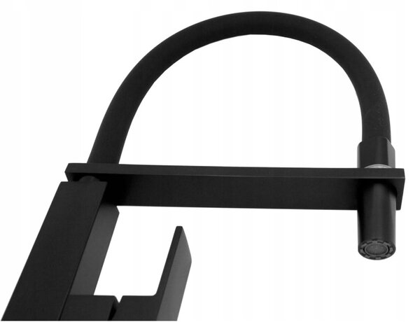 Gamma Luk, vysoká kuchyňská baterie s elastickým ramenem, černá matná, GMA-BLK-BK