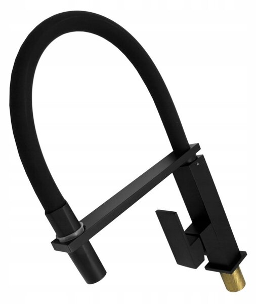 Gamma Luk, vysoká kuchyňská baterie s elastickým ramenem, černá matná, GMA-BLK-BK