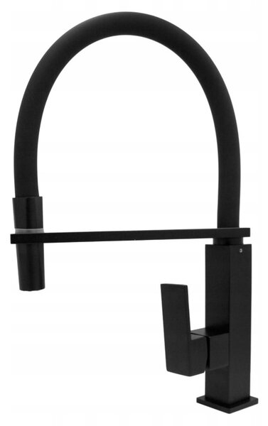 Gamma Luk, vysoká kuchyňská baterie s elastickým ramenem, černá matná, GMA-BLK-BK