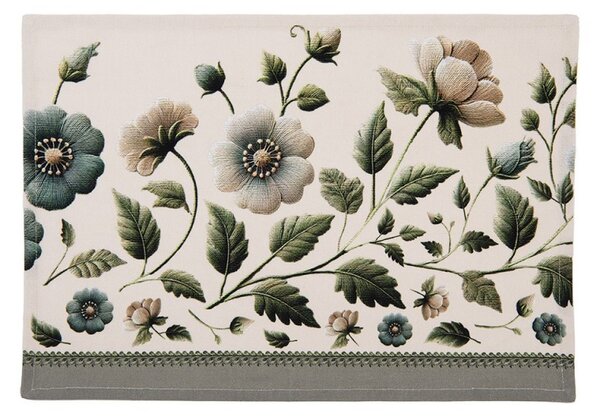 6ks béžové bavlněné prostírání s květy Gently Blooming - 48*35 cm - Clayre & Eef