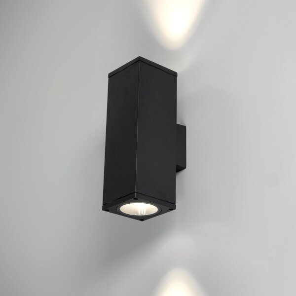 Venkovní nástěnné svítidlo 2xGU10/35W/230V IP54 hranatý černá