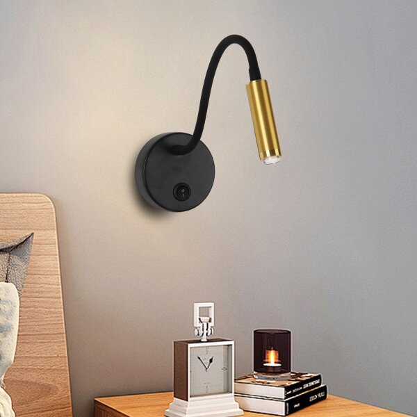 Brilagi -LED Stmívatelná flexibilní nástěnná lampa MAYA 1xG9/4W/230V černá/zlatá