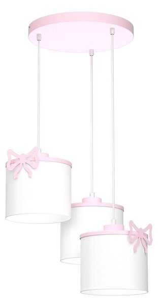 Dětský lustr na lanku SWEET 3xE27/15W/230V bílá/růžová/motýl