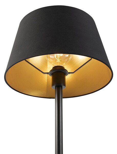 Klasická stolní lampa černá s černým stínítkem 32 cm - Simplo