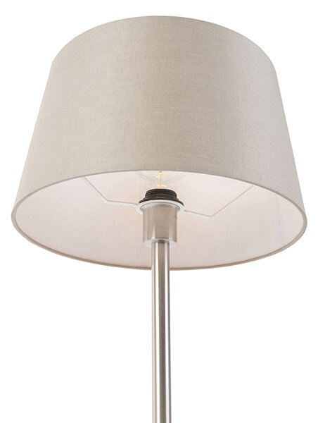 Moderní stolní lampa ocelová s tmavě béžovým stínítkem 35 cm - Simplo