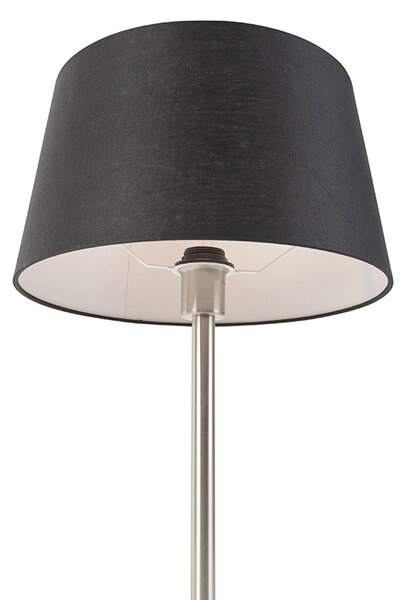 Moderní stolní lampa ocel s černým stínítkem 35 cm - Simplo