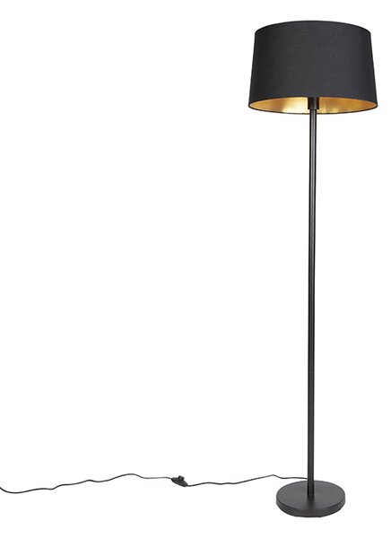 Moderní stojací lampa černá s černým odstínem 45 cm - Simplo