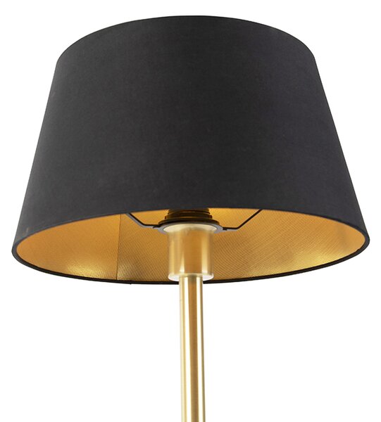 Klasická stolní lampa mosazná s černým stínítkem 32 cm - Simplo